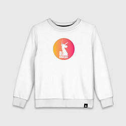 Свитшот хлопковый детский День победы 80 лет, цвет: белый