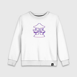 Свитшот хлопковый детский Карусель с лашадками, цвет: белый