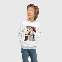 Свитшот хлопковый детский Джесси и Мяут - команда Р: Покемоны, цвет: белый — фото 2