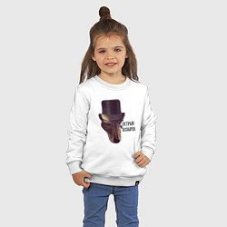 Свитшот хлопковый детский Острый козырек, цвет: белый — фото 2