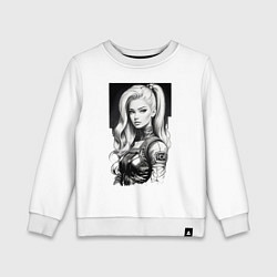 Детский свитшот Barbie - sketch ai art cyberpunk