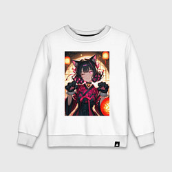 Детский свитшот Девушка-кошка с мягкими лапами