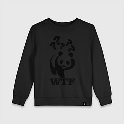 Свитшот хлопковый детский WTF: White panda, цвет: черный
