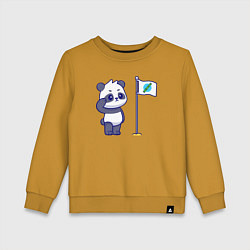 Свитшот хлопковый детский Флаг панды, цвет: горчичный