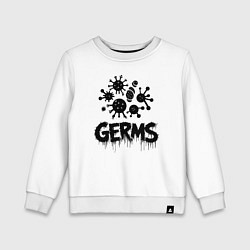 Свитшот хлопковый детский Вирусные микробы заражение, цвет: белый