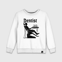 Свитшот хлопковый детский Кресло стоматолога с инструментами, цвет: белый