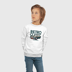 Свитшот хлопковый детский Car retro classic, цвет: белый — фото 2