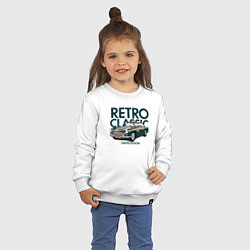 Свитшот хлопковый детский Car retro classic, цвет: белый — фото 2