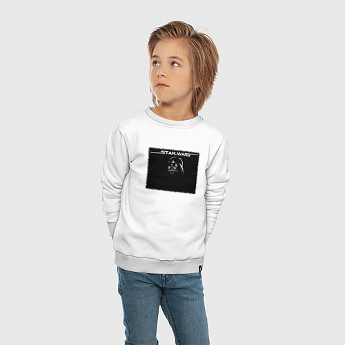Детский свитшот Звёздные войны вейдер надпись / Белый – фото 4