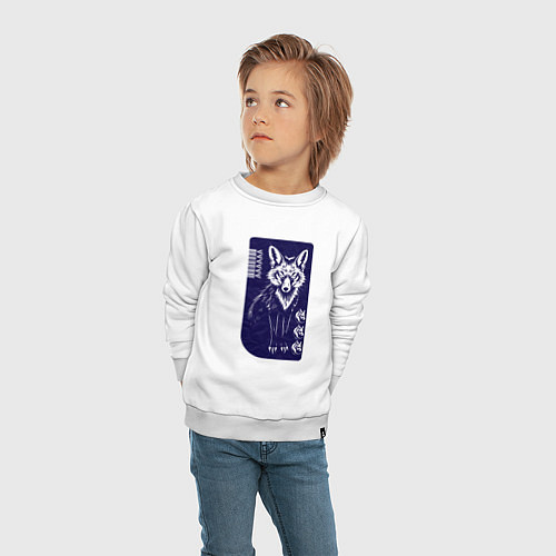 Детский свитшот Серьёзный лис / Белый – фото 4
