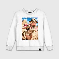 Детский свитшот Девушка-археолог исследователь пирамид