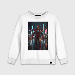 Детский свитшот Железный человек посреди ночного города