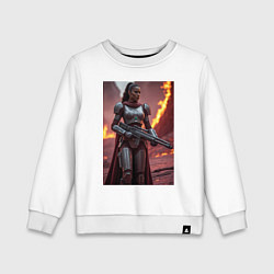 Детский свитшот Девушка-Мандалорец в броне