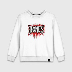 Свитшот хлопковый детский Логотип Bones, цвет: белый
