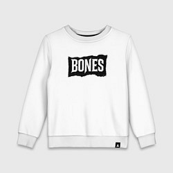 Свитшот хлопковый детский Bones лого, цвет: белый