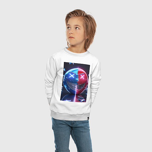 Детский свитшот Смайлик твоего настроения / Белый – фото 4