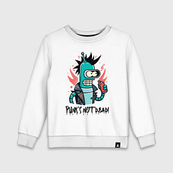 Свитшот хлопковый детский Панк Бендер - нейроарт фантазия, цвет: белый