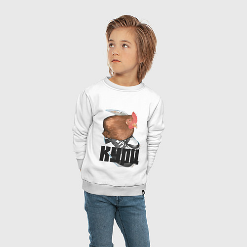 Детский свитшот Курц мем / Белый – фото 4