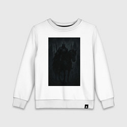 Свитшот хлопковый детский Рыцарь тьмы - dark fantasy, цвет: белый