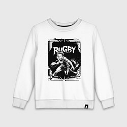 Свитшот хлопковый детский Регби агрессивный игрок аниме, цвет: белый