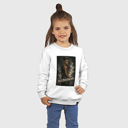 Свитшот хлопковый детский XXXTentacion и облака дыма, цвет: белый — фото 2