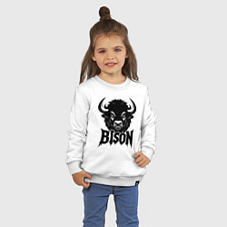 Свитшот хлопковый детский Мощное граффити бизон, цвет: белый — фото 2