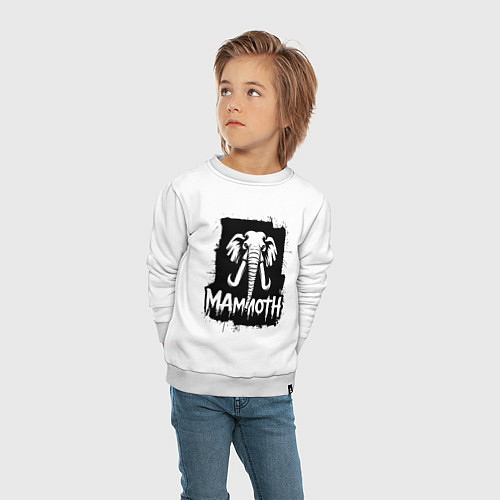 Детский свитшот Мамонт в стиле граффити / Белый – фото 4