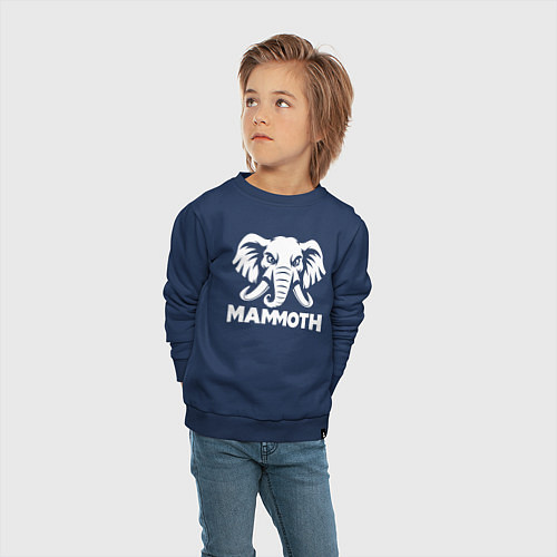 Детский свитшот Мамонт с грозным взглядом / Тёмно-синий – фото 4