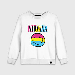 Свитшот хлопковый детский Нирвана цветной, цвет: белый