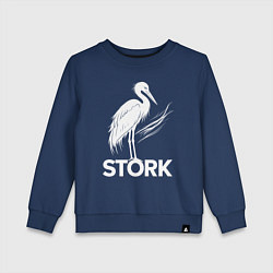 Детский свитшот Аист белый штрих