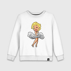 Свитшот хлопковый детский Красотка Монро, цвет: белый