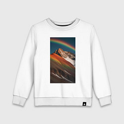 Детский свитшот Гора и радуга вечером, AI