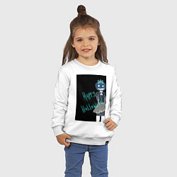 Свитшот хлопковый детский Хэллоуин тыквенная ночь, цвет: белый — фото 2