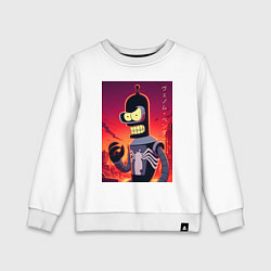Свитшот хлопковый детский Веном Бендер - мем, цвет: белый