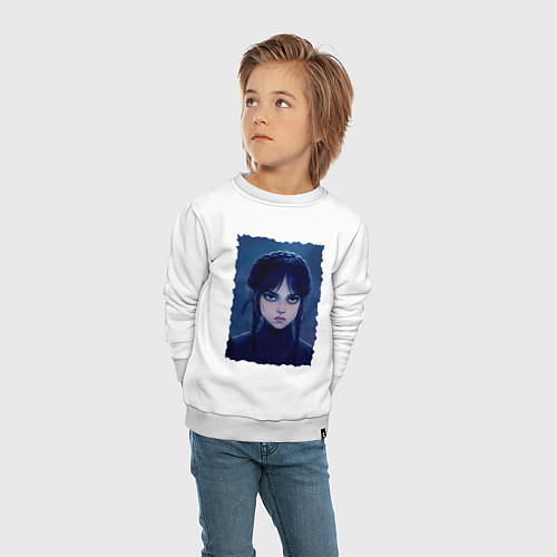 Детский свитшот Wednesday Addams 2 / Белый – фото 4
