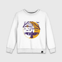 Свитшот хлопковый детский Полёт в Невермор, цвет: белый
