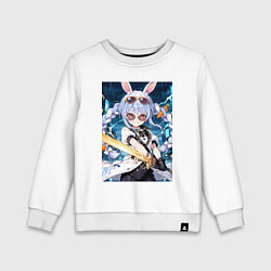 Детский свитшот Кролик в очках с мечем