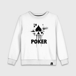 Свитшот хлопковый детский Покер туз пик, цвет: белый