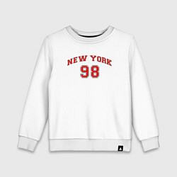 Свитшот хлопковый детский Нью Йорк 98, цвет: белый