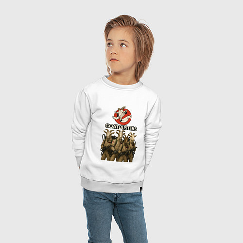 Детский свитшот Охотники за приведениями с козлами / Белый – фото 4