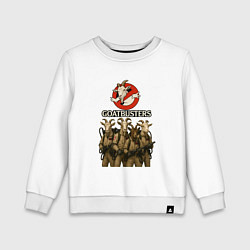 Свитшот хлопковый детский Охотники за приведениями с козлами, цвет: белый