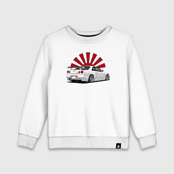 Свитшот хлопковый детский Nissan Skynline - GT-R 34, цвет: белый