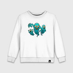 Свитшот хлопковый детский Призрачное трио, цвет: белый