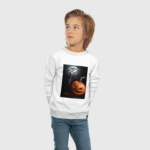 Детский свитшот Тыква хэллоуин / Белый – фото 4