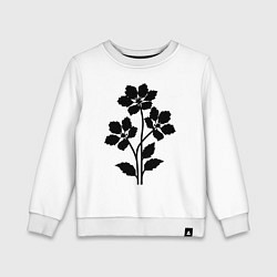 Детский свитшот Чёрные пиксельные цветы