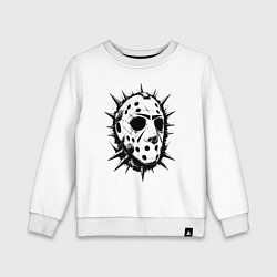 Свитшот хлопковый детский Шипастая хоккейная маска, цвет: белый