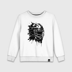 Свитшот хлопковый детский Чёрная хоккейная маска, цвет: белый