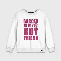 Свитшот хлопковый детский Футбол мой парень, цвет: белый