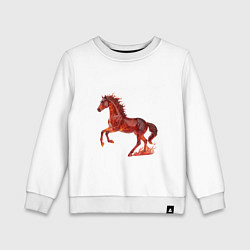 Свитшот хлопковый детский Glass flaming horse, symbol of 2026, цвет: белый