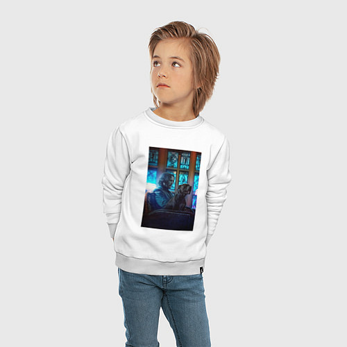 Детский свитшот Джон Уик и пёс / Белый – фото 4